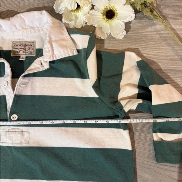 Abercrombie & Fitch Rugby Polo Dress in Green and White StripesSize Large - Picture 7 of 10